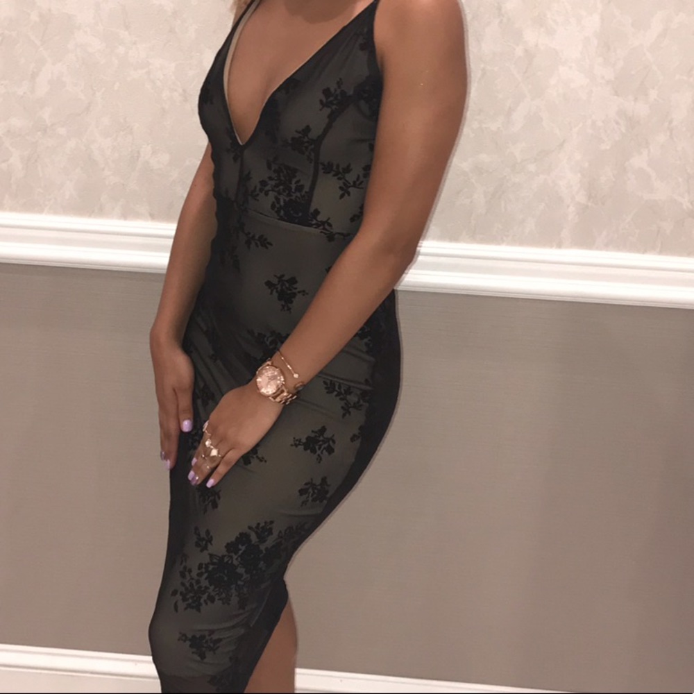 Black dress open back